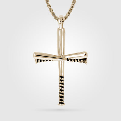 Baseball Bat Cross Pendant with Chain Necklace - Gold Plated Stainless –  SLEEFS