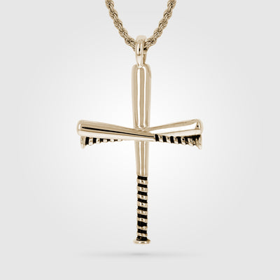 Baseball Softball Bat Cross (scbballrub) Necklace Phil 4:13 