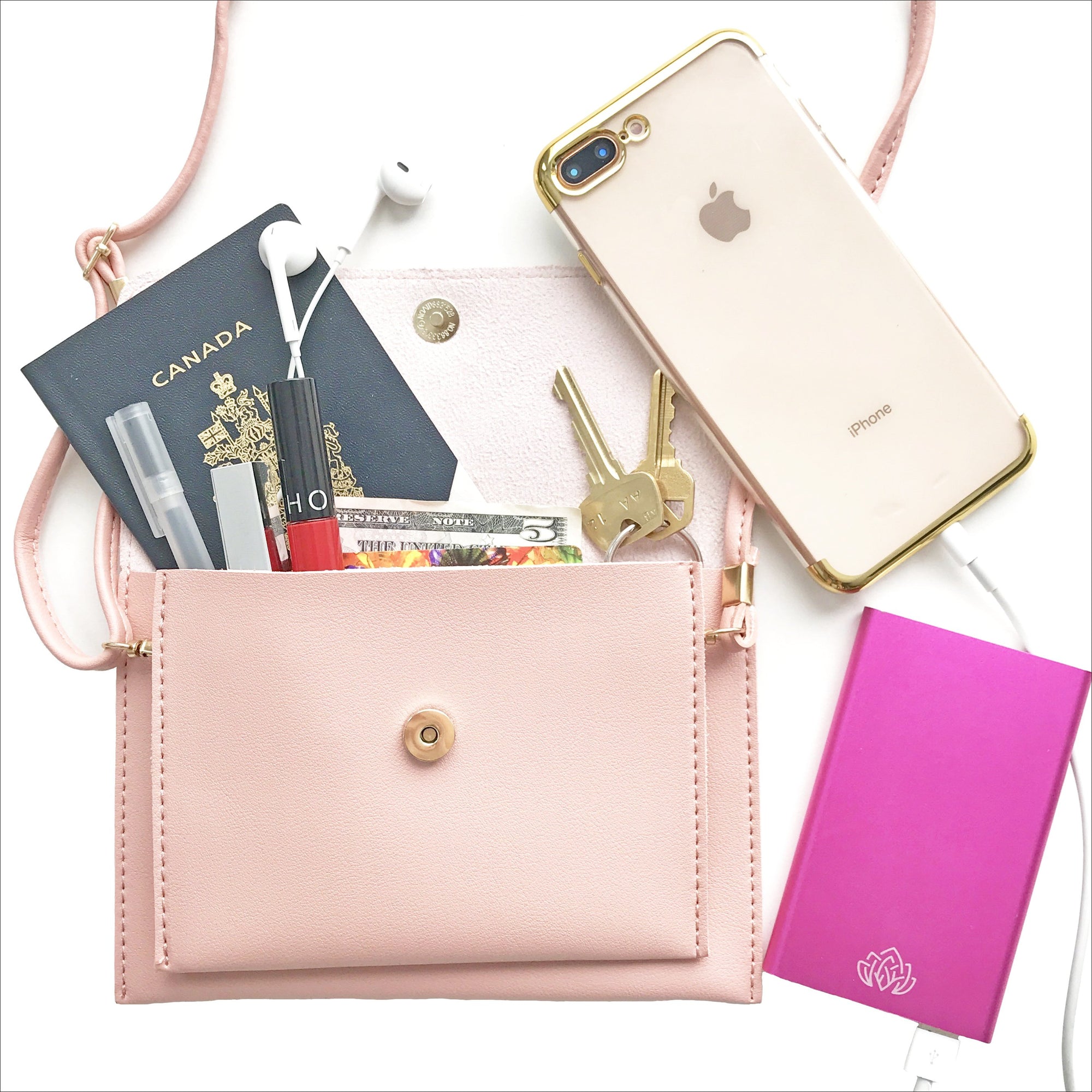 Smartphone Crossbody Bag in Soft Pink - mahalocases