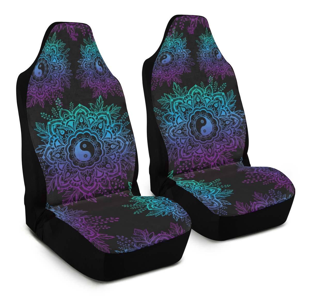 teal and black seat covers