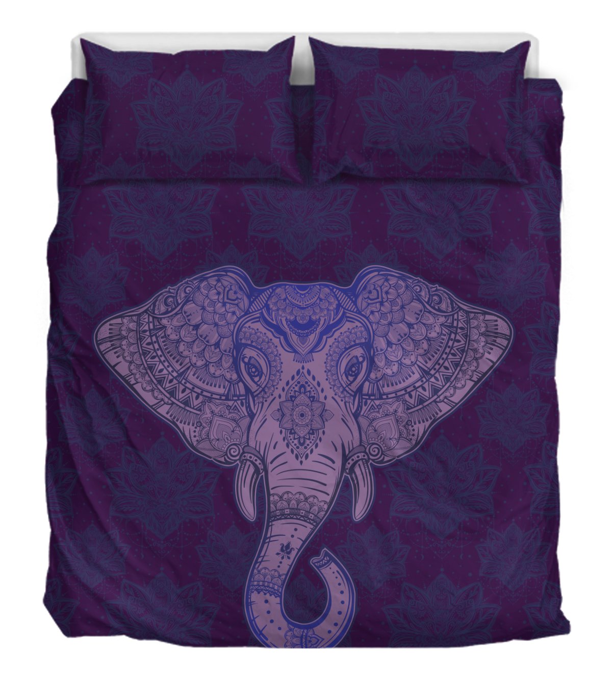 Purple Elephant Lotus Bedding Duvet Cover Bed Set Yeswevibe