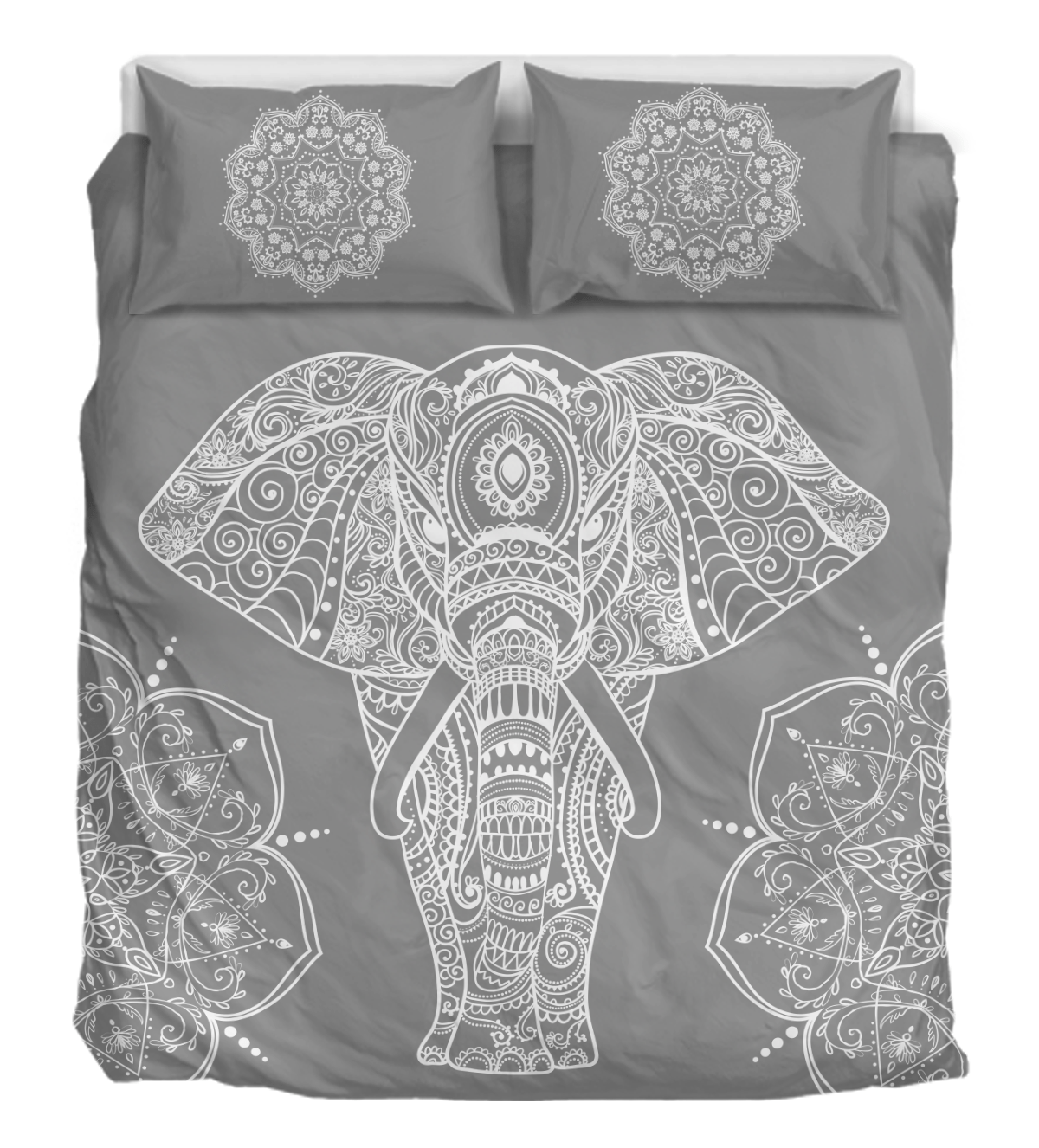 Grey Elephant Bedding, Duvet Cover, Bed 