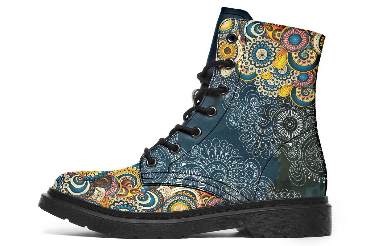 Colorful Flower Mandala Boots | Blue 