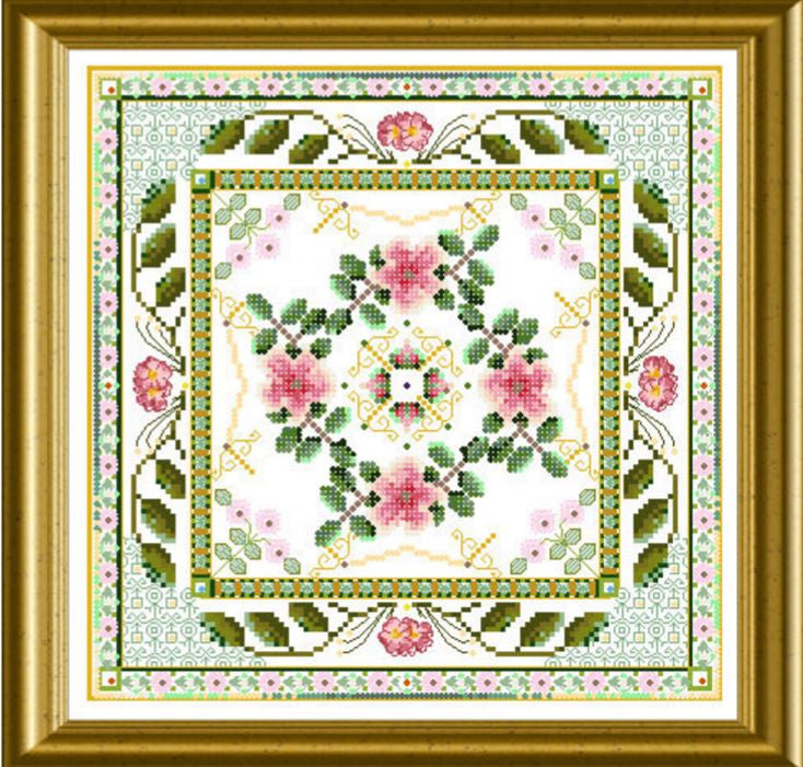 Beaded Rose Tile European Crosstitch Co