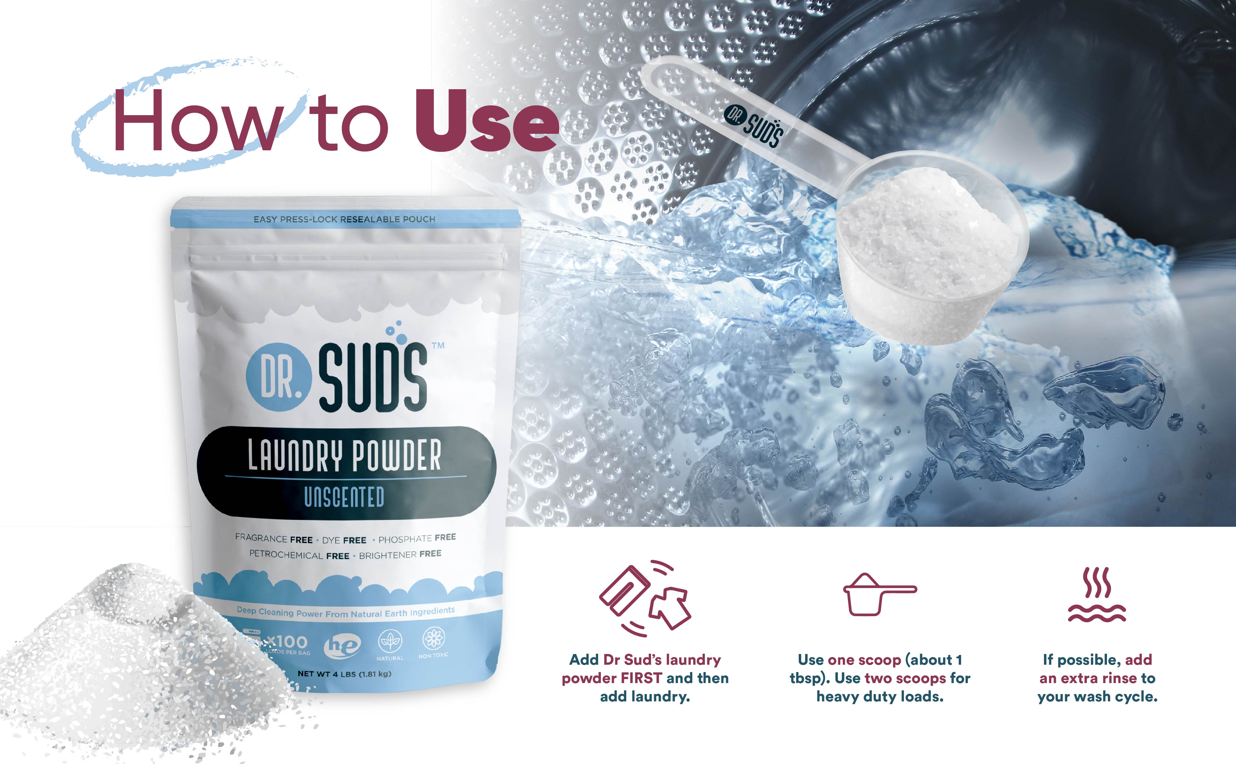Dr Suds Laundry Powder Unscented For Sensitive Skin – Better Bath Better  Body