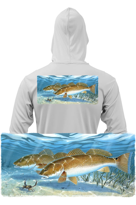 Spotted Sea Trout Fishing Hoodie optional Flag Sleeve – Skiff Life