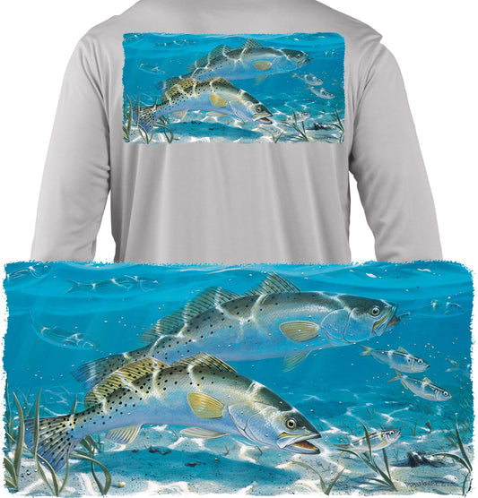 Redfish Men's Fishing Shirt Last Stand Blue Crab Medium / Yellow