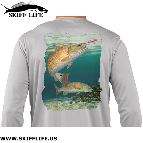 Fishing Shirt Red Hot Redfish Design | Skiff Life