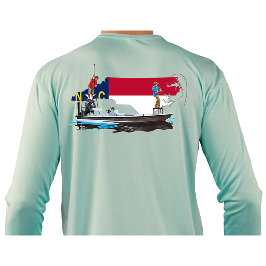 Skiff Life Skiff Fishing Shirts for Men - Inshore Fish Design Technical  Poling