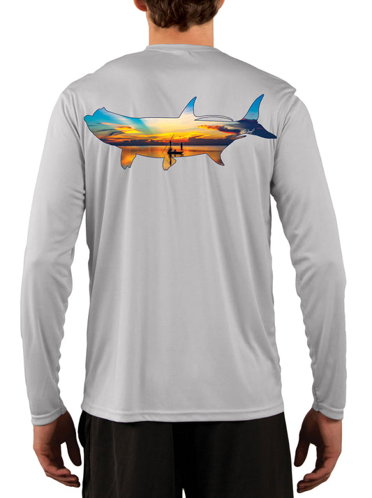 Tarpon Crab Compass over Florida Map Long Sleeve Men's Fishing Shirt –  Skiff Life