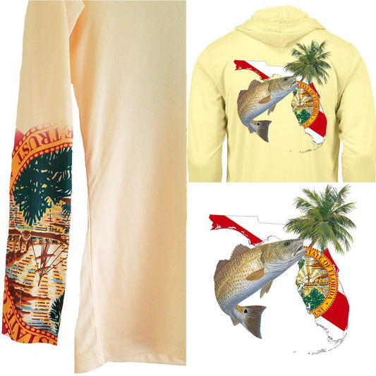 Hoodie Snook Florida Fishing Shirt optional Florida Flag Sleeve – Skiff Life