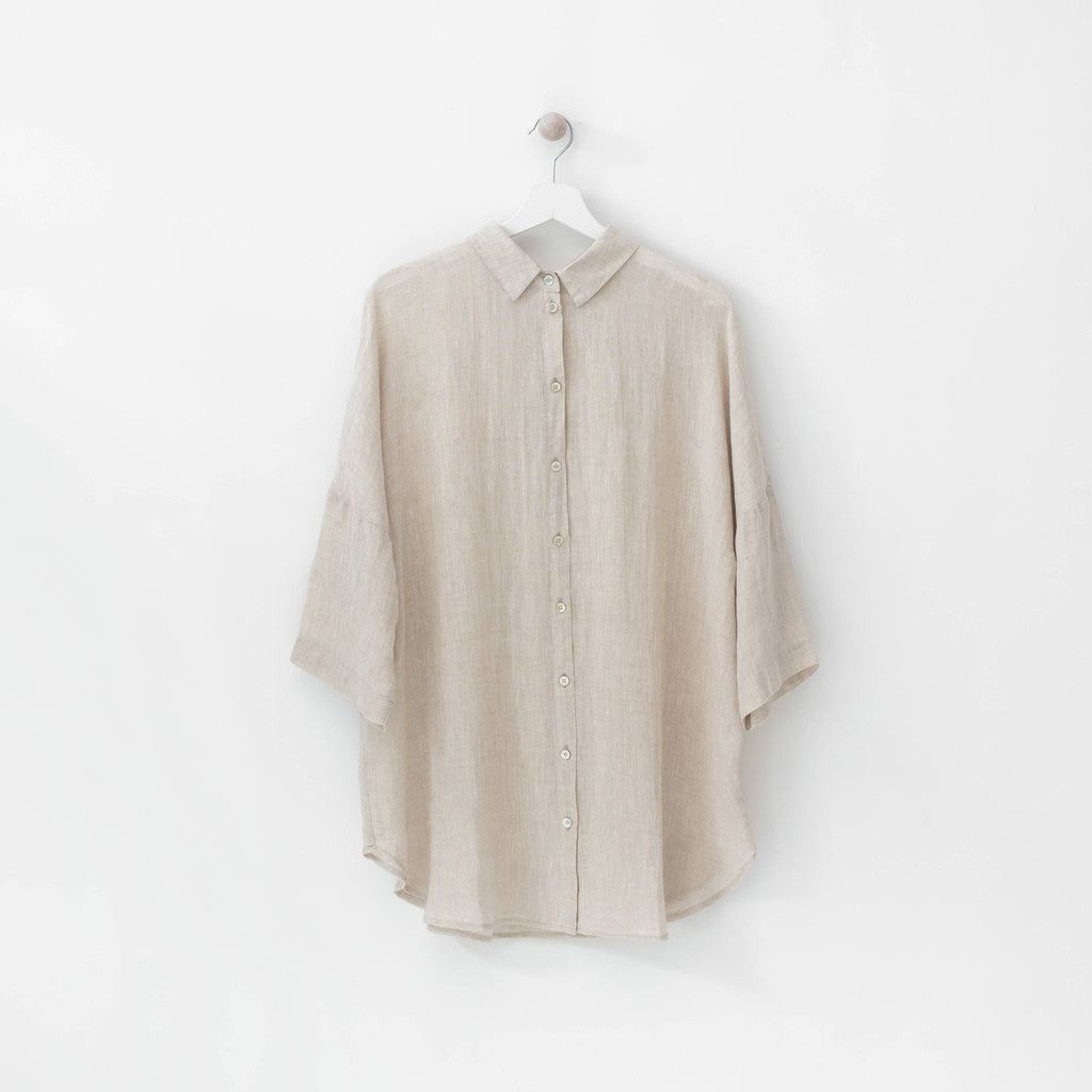 Melange Linen Oregano Shirt – Stela 9