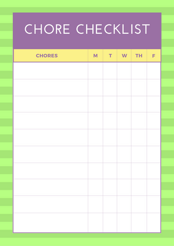 Customizable Chore Chart for Kids 