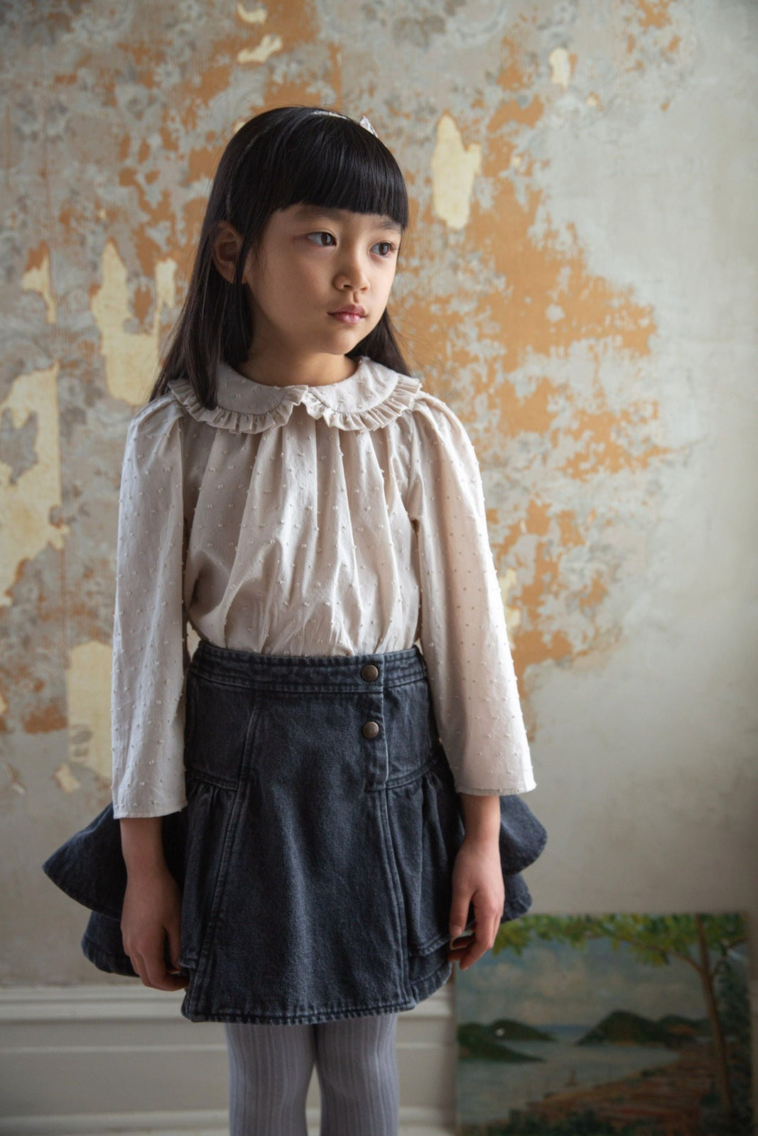 Astrid Blouse | Swiss Dot, Milk