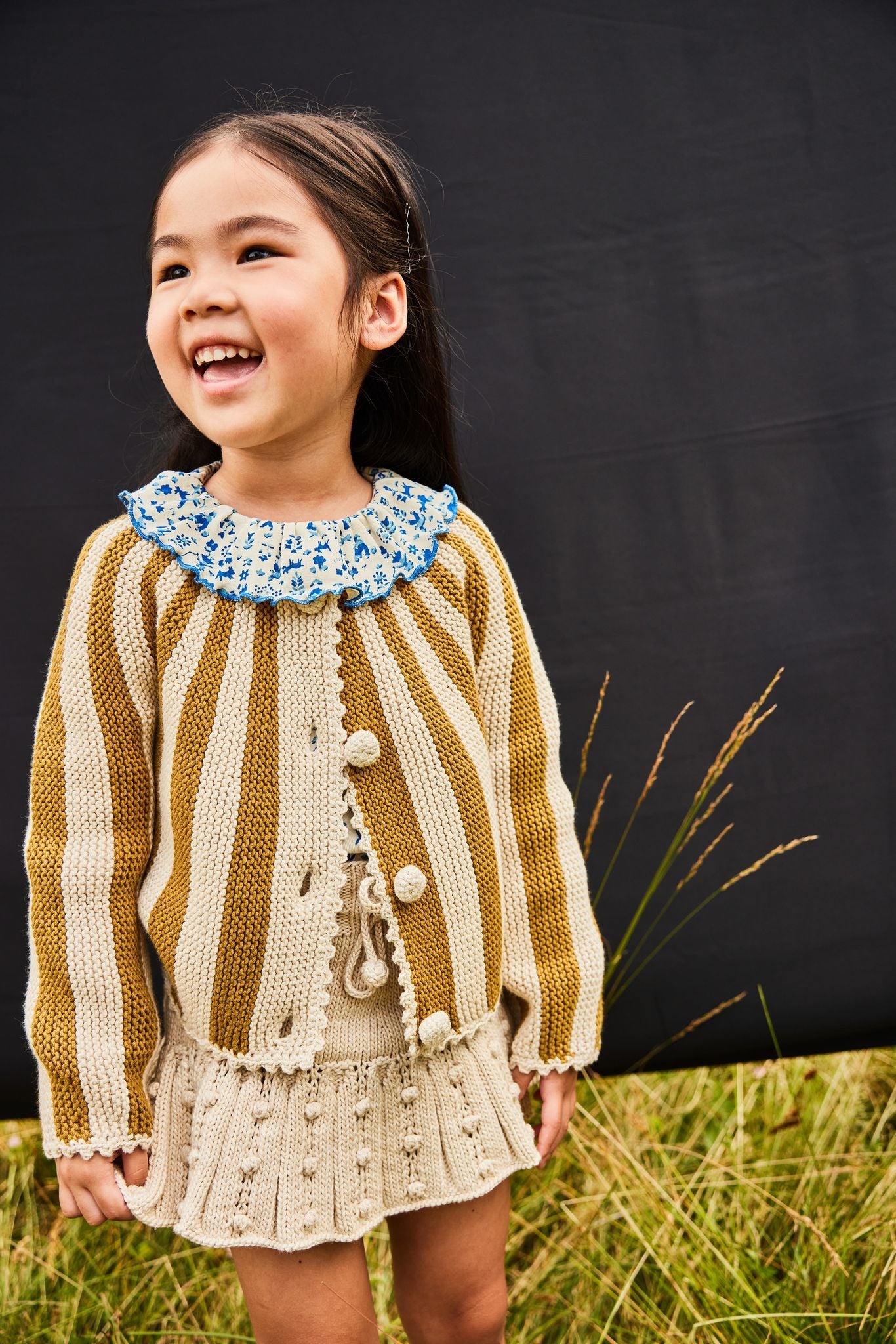 misha and puff Popcorn Stripe Cardigan-