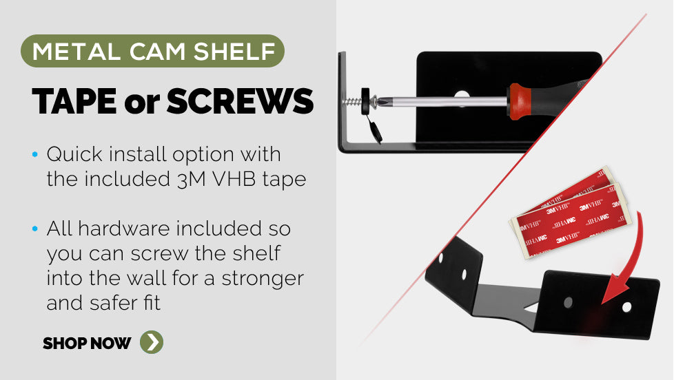 Panel 3: Can be installed with eit7her 3M VHB tape or screws