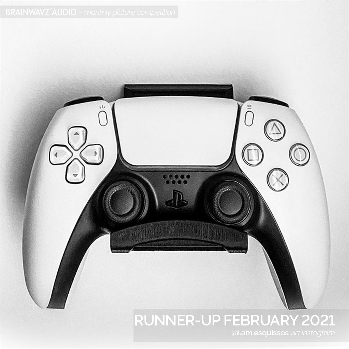 Runner up in the Brainwavz picture comp - Feb - PS5 controller on our DualSense Hanger