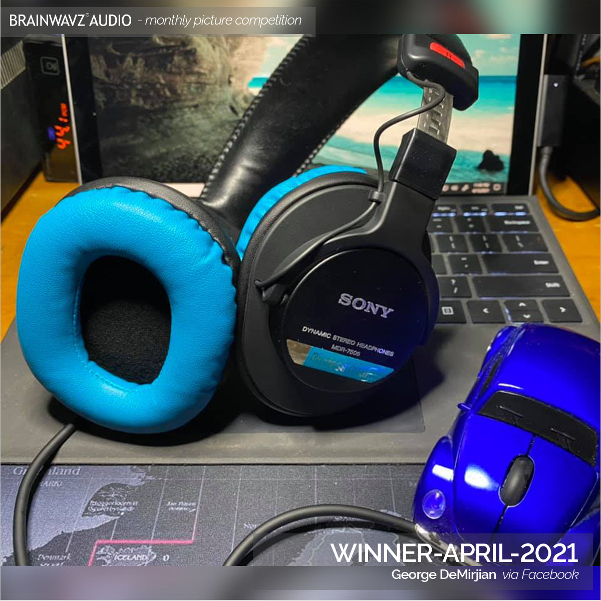 Winning photo - Brainwavz monthly photo comp - Sony MDR7506 with Brainwavz turquoise earpads