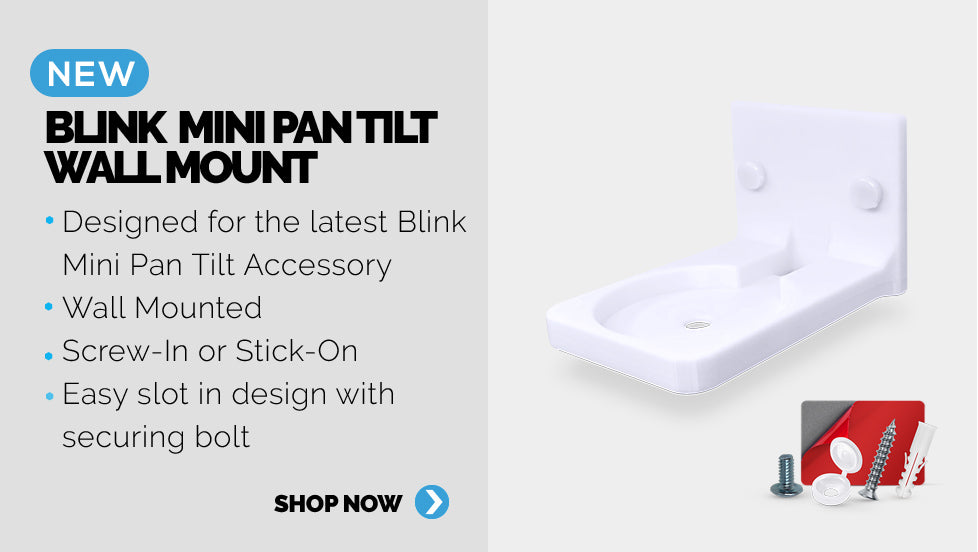 Panel 3: New wall mount for the Blink mini pan tilt add on