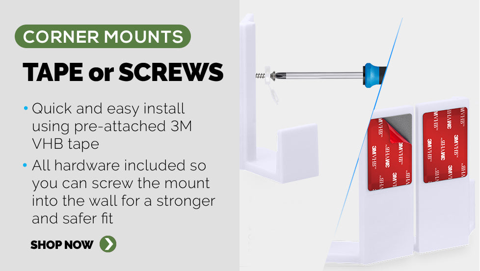 Panel 3: Screw in or use the super strong 3M VHB sticky tape