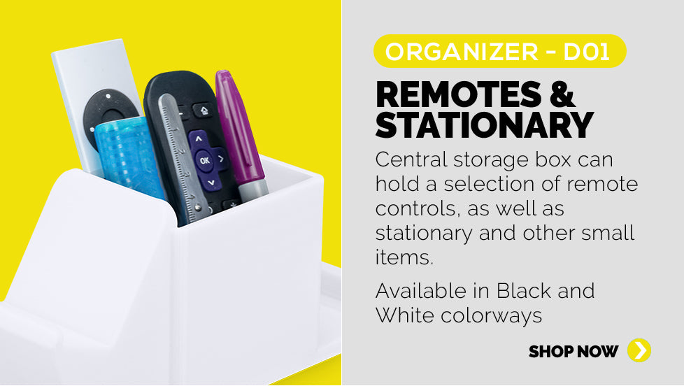 Panel 4: Central storage for remote controls and stationary