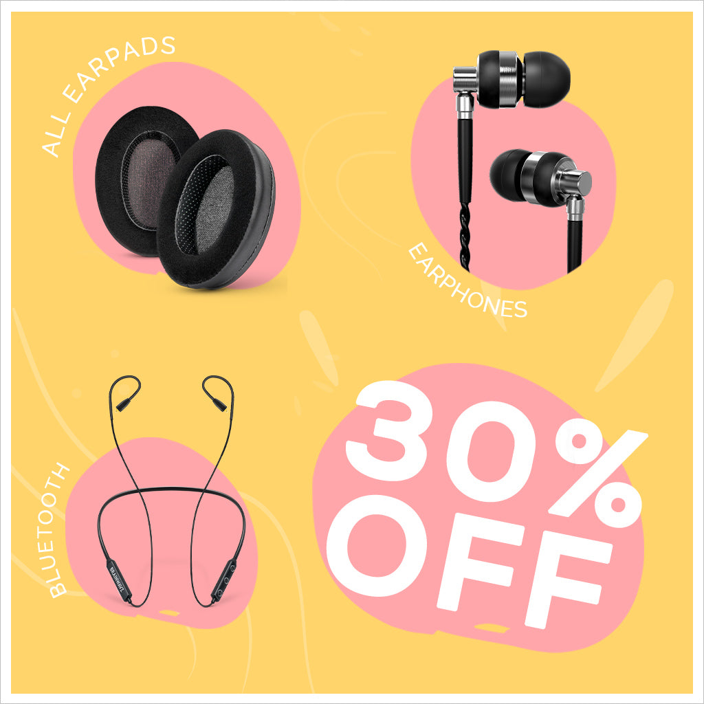 30%OFF all earpads, earphones and headphones