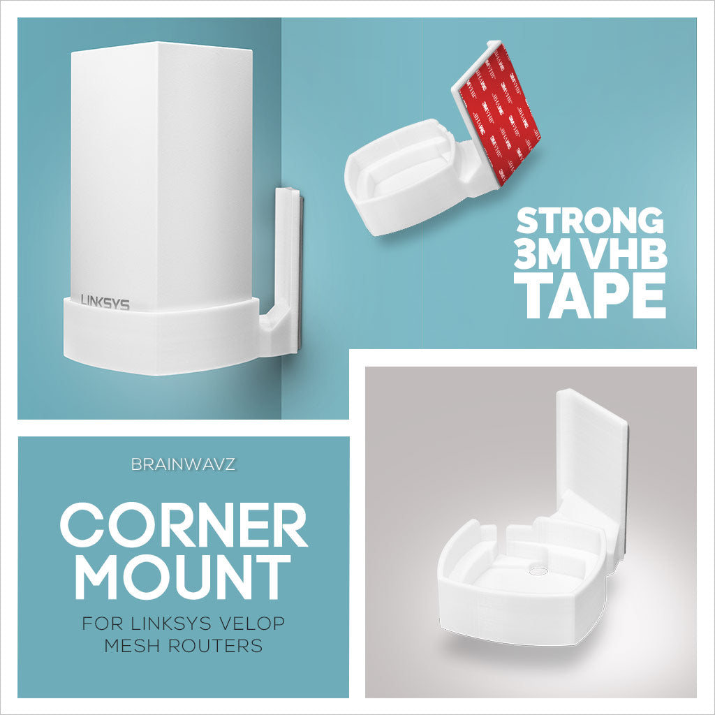New corner mount for Linksys Velop mesh routers - By Brainwavz