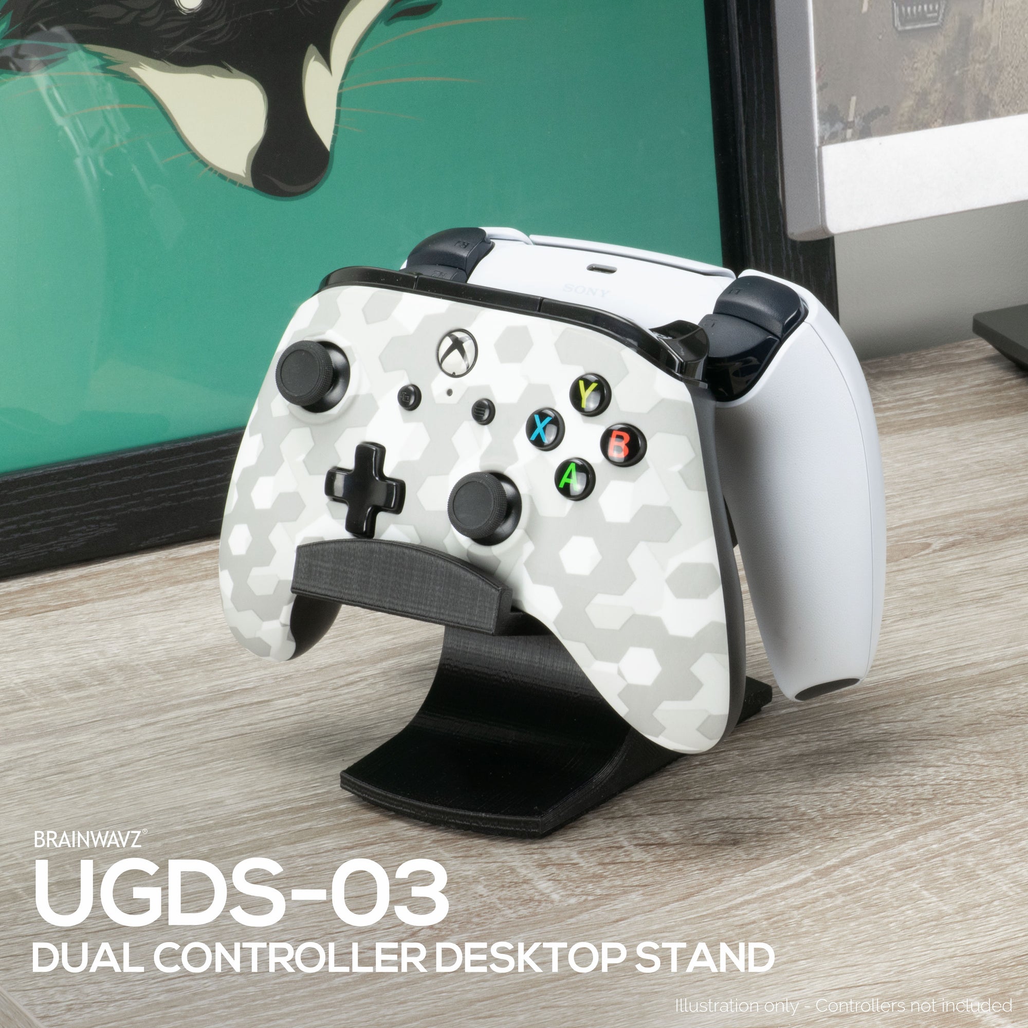 Occlusie elf Integratie Dual Game Controller Desktop Holder Stand - Universal Design for Xbox ONE,  PS5, PS4, PC, Steelseries, Steam & More, Reduce Clutter UGDS-03 - Brainwavz  Audio