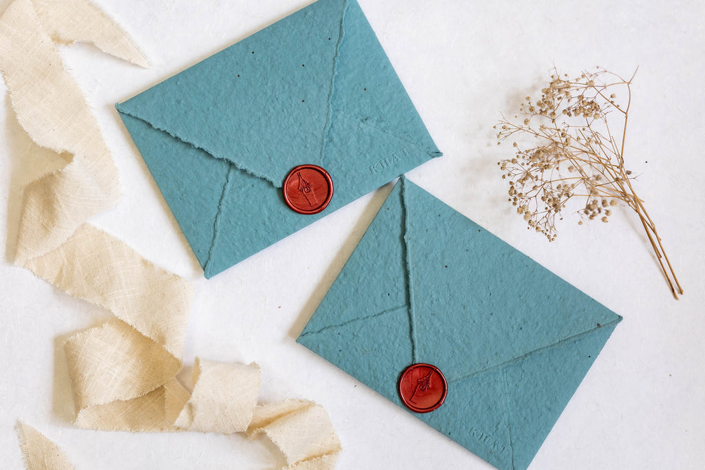 Plantable Seed Paper with Envelope (Blank) - Pack of 5 / Turquoise – 21  Fools