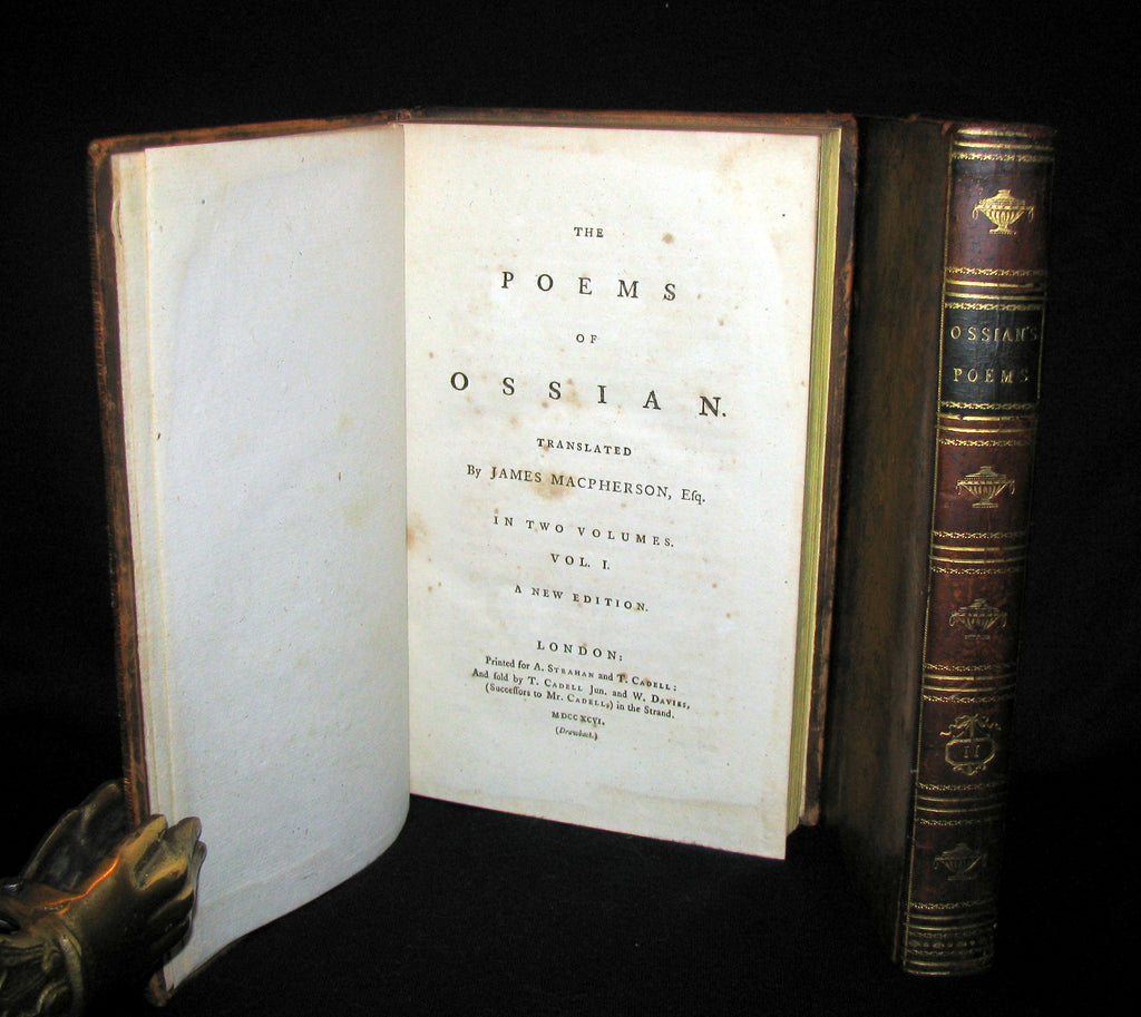 1796 Rare Book set - The Poems of Ossian by James MacPherson