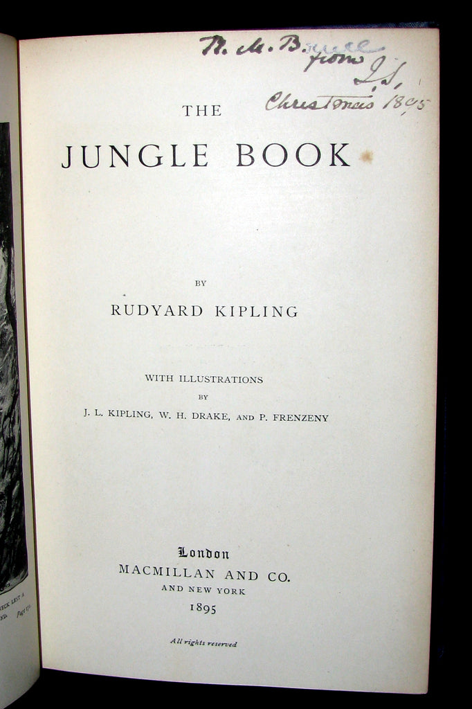 1895 Rare Book - The Jungle Book by Rudyard Kipling - First Edition, 3 ...