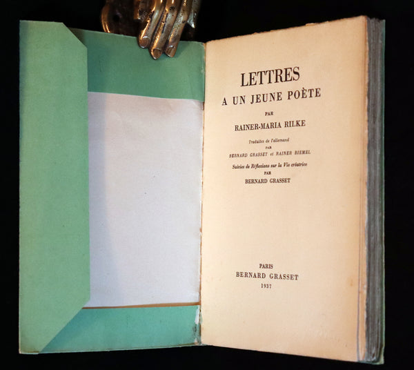 1937 Rare French First Edition - Lettres à un Jeune Poète (Letters to ...