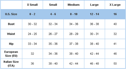 Misses Sizes Chart | Misses Trendy Clothing Stores