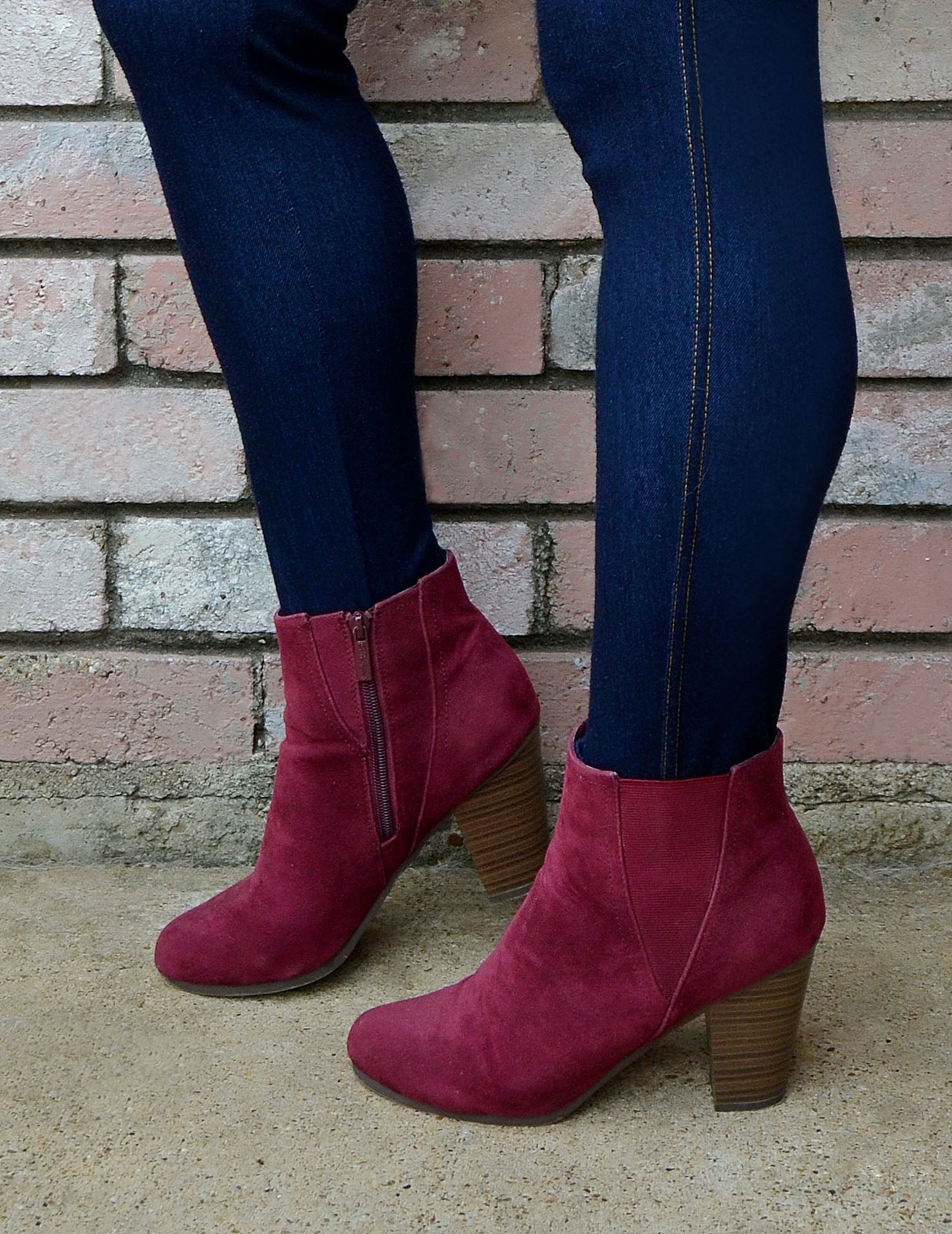 maroon bootie