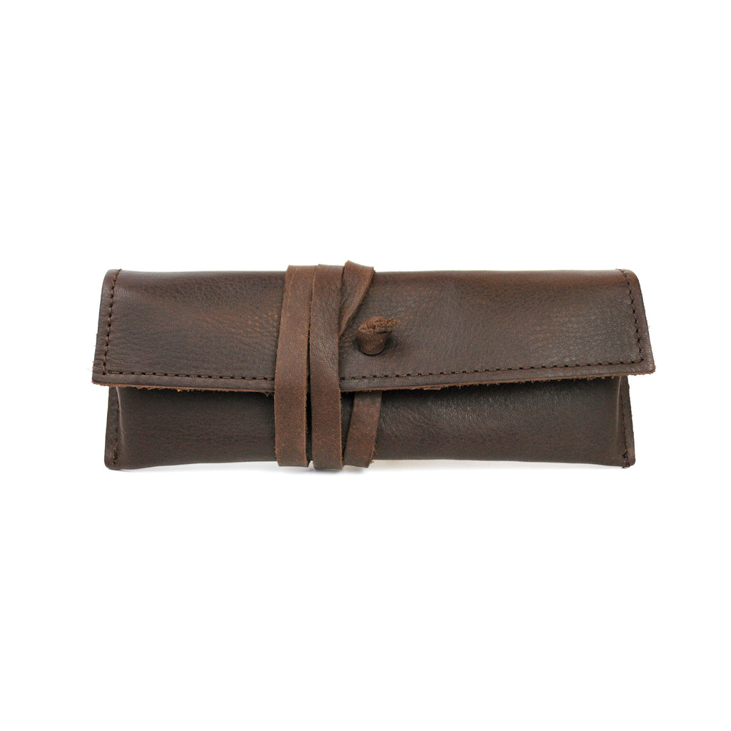 Leather Nypl Bookbinding Stamp Cross-body Bag Brown