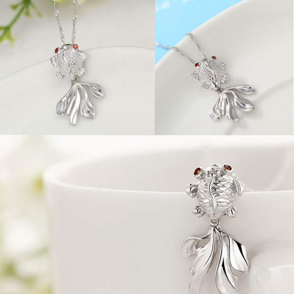 Goldfish Pendant Necklace - 925 Sterling Silver – Owl J