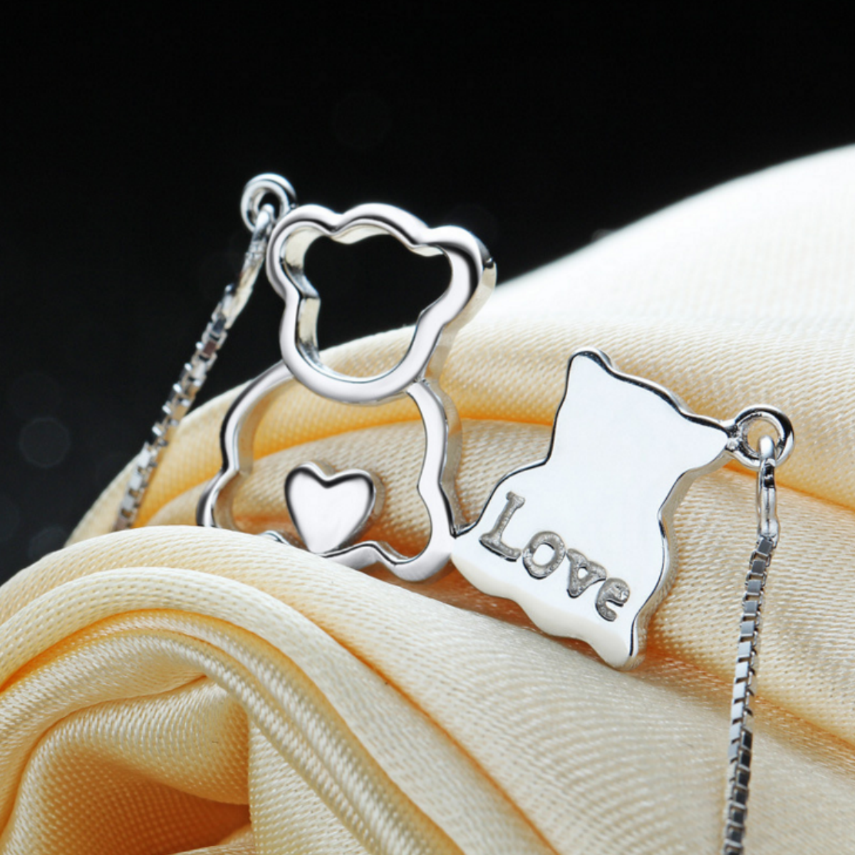 Bear Lovers Necklace - 925 Sterling Silver