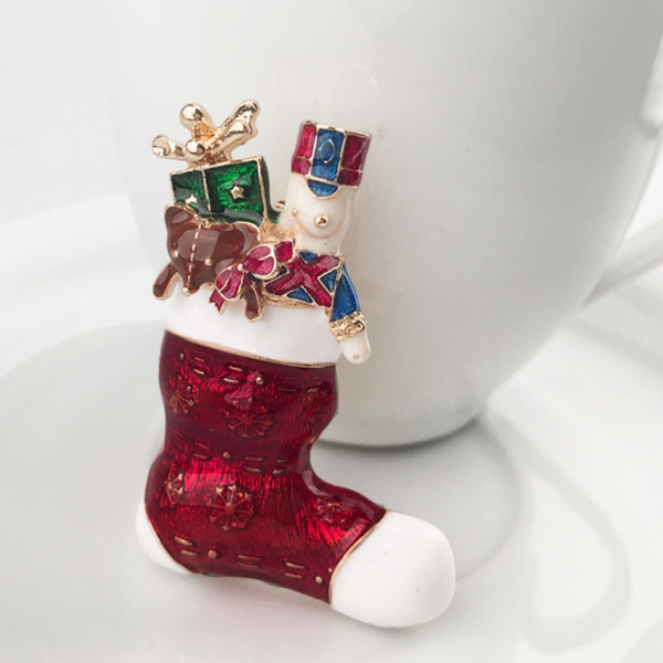 Christmas Sock Brooch Pin – Owl J