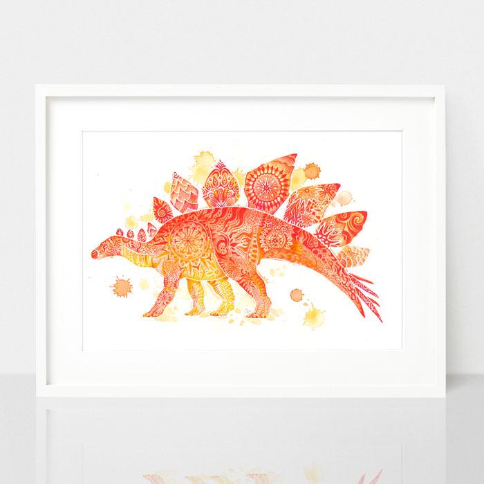 Stefan the Stegosaurus' Print | Earthdrawn Studio | Green Door Decor | Art  Prints