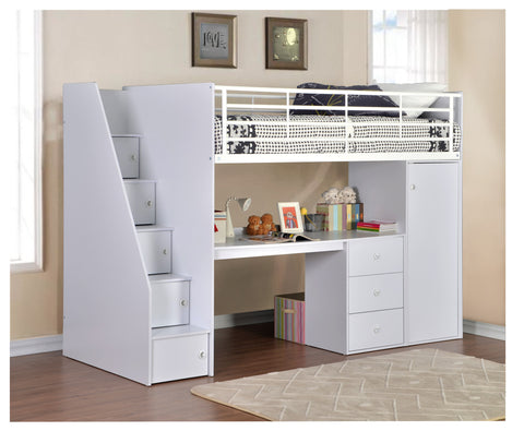 Dakota Workstation High Sleeper White