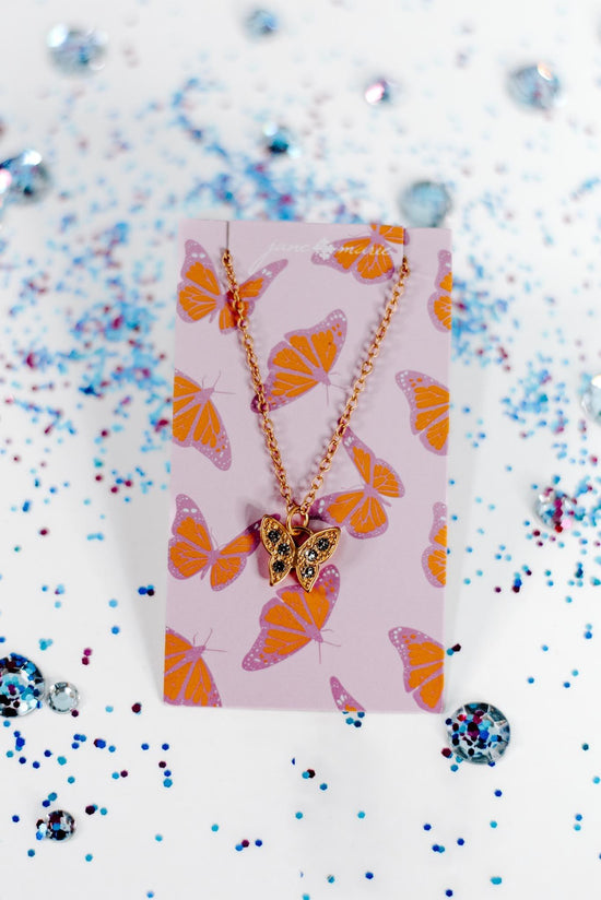 Load image into Gallery viewer, Butterfly Crystal Kids Necklace
