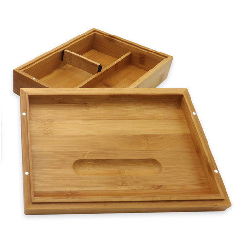 small wooden storage box with lid