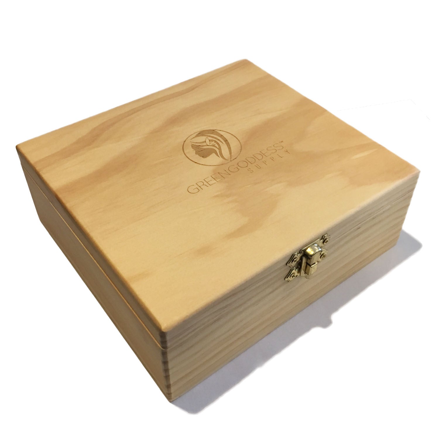 large wooden box with lid