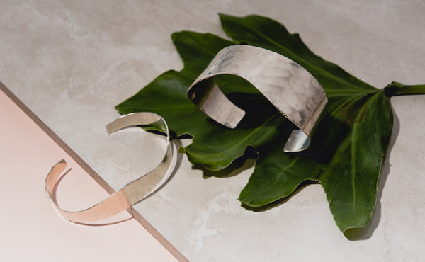 silver hammered wave cuffs by fail jewelry