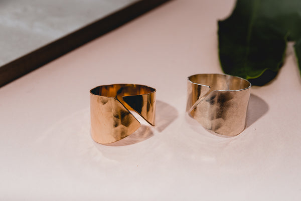 silver and gold fill wave rings by fail jewelry