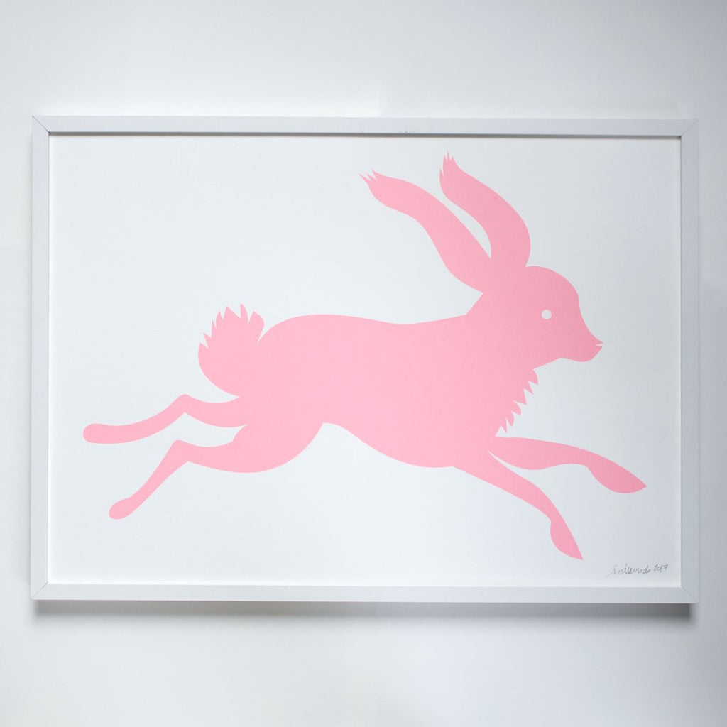 large pink bunny print