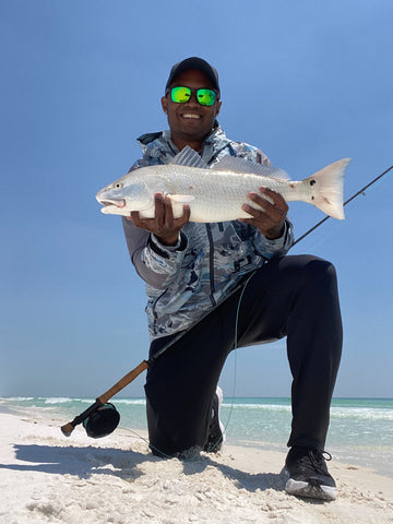 Guide Lionel James with a Moonshine Rod