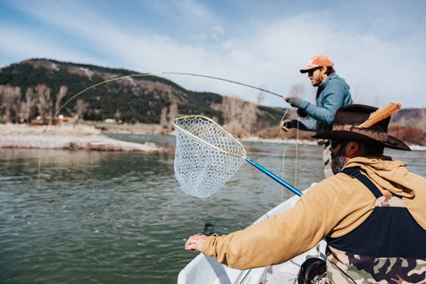 netting a trout on the south fork of the snake river