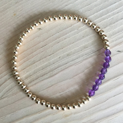 3mm 14k gold-filled bead bracelet with gemstones – Lizzy Shaw Studio