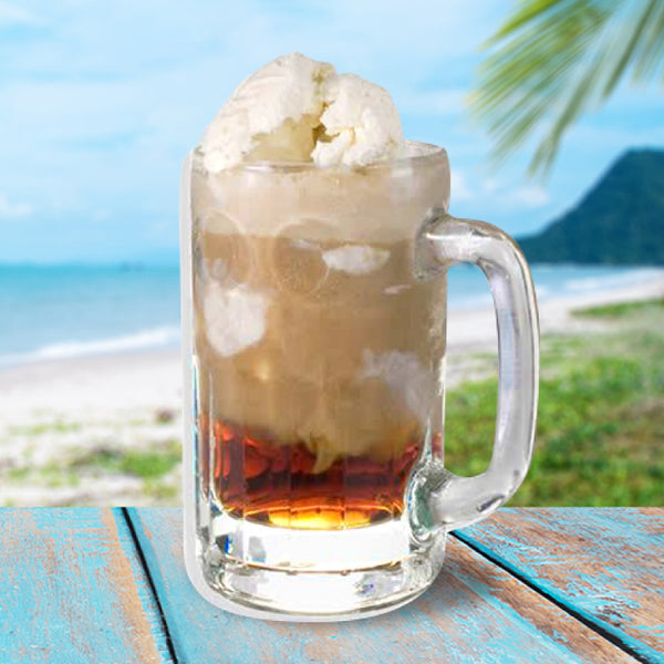 island jay root beer float with sailor jerry